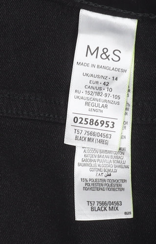 Marks and Spencer Women's Black Straight Jeans Size 14
