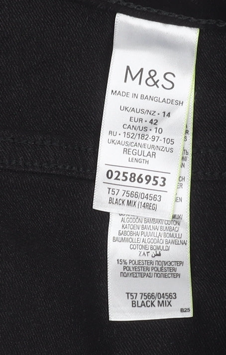 Marks and Spencer Women's Black Straight Jeans Size 14