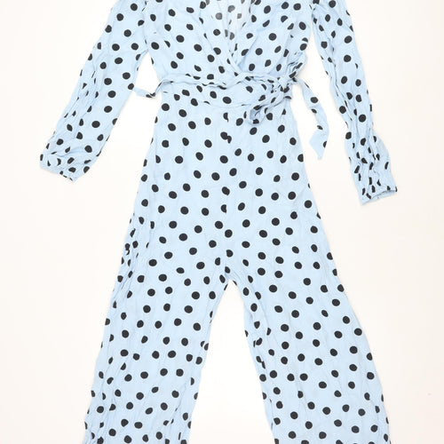 ASOS Women's Blue Polka Dot Jumpsuit Size 4