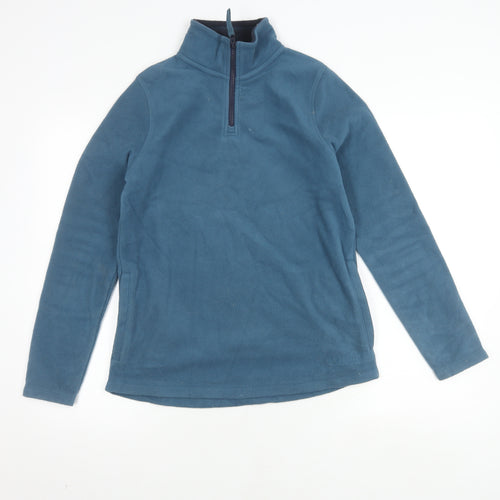 Weird Fish Women’s Blue Fleece Zip Sweatshirt, Size 10