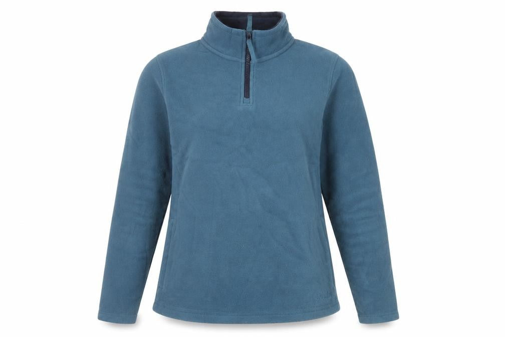 Front view of Weird Fish Women’s Blue Fleece Zip Sweatshirt, size UK 10