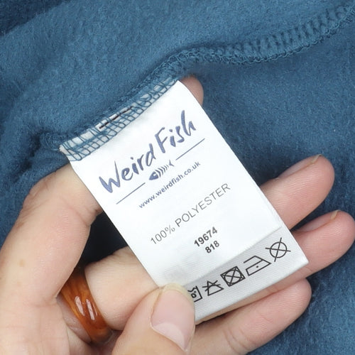 Weird Fish Women’s Blue Fleece Zip Sweatshirt, Size 10