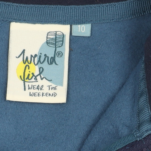 Weird Fish Women’s Blue Fleece Zip Sweatshirt, Size 10