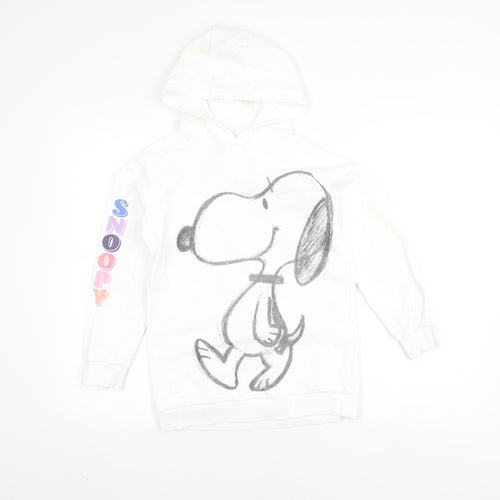 Marks and Spencer Girls White Snoopy Hoodie 9-10 Years