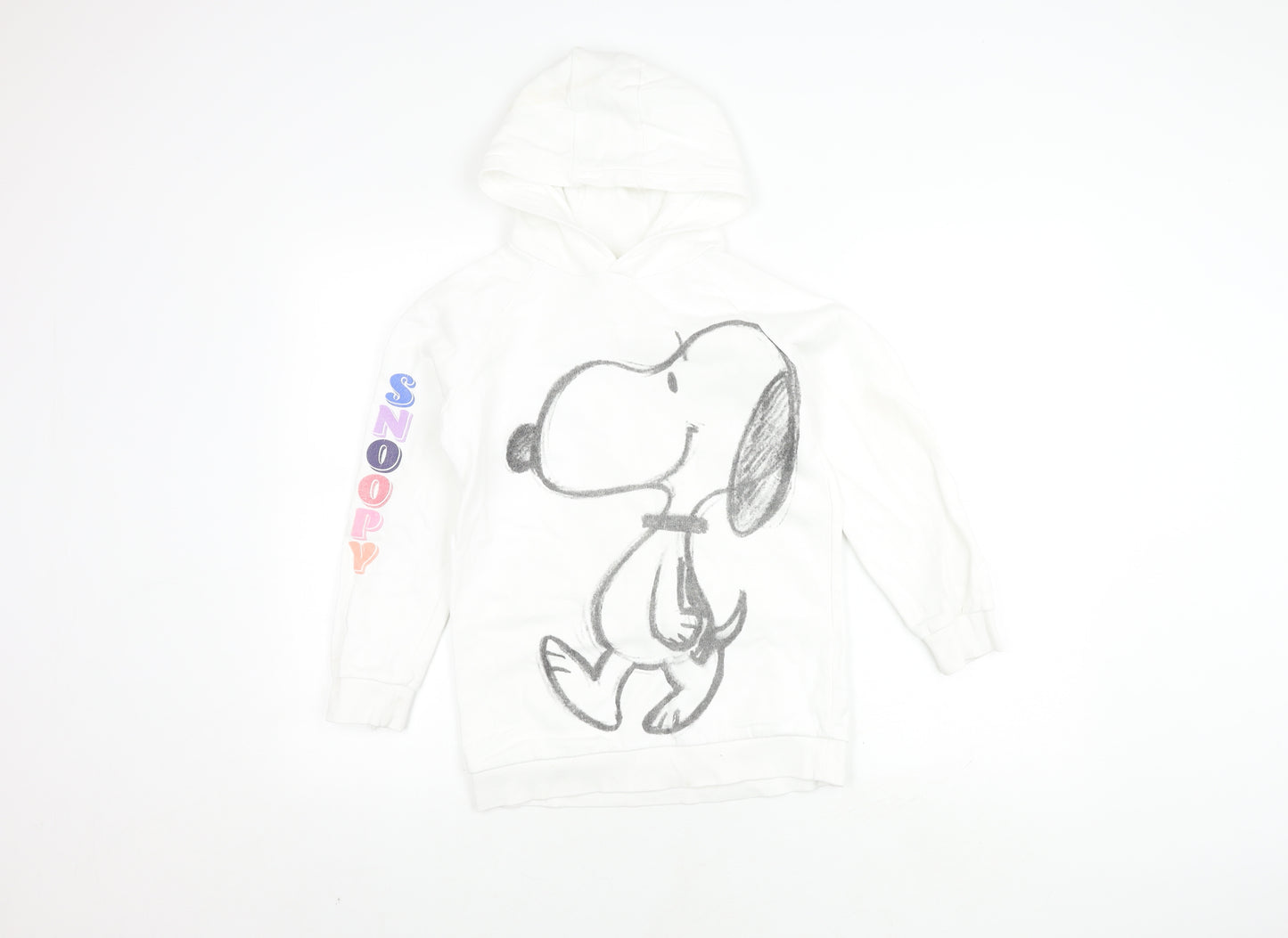 Marks and Spencer Girls White Snoopy Hoodie 9-10 Years