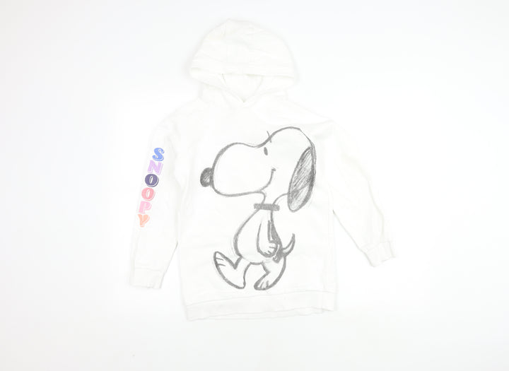 Marks and Spencer Girls White Snoopy Hoodie 9-10 Years