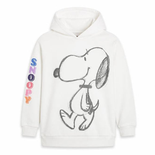 Marks and Spencer Girls White Snoopy Hoodie 9-10 Years