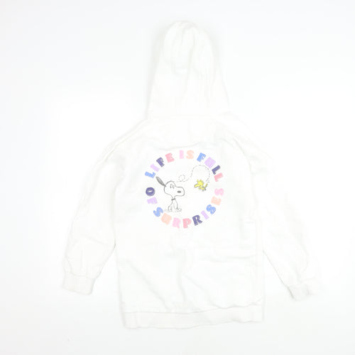 Marks and Spencer Girls White Snoopy Hoodie 9-10 Years