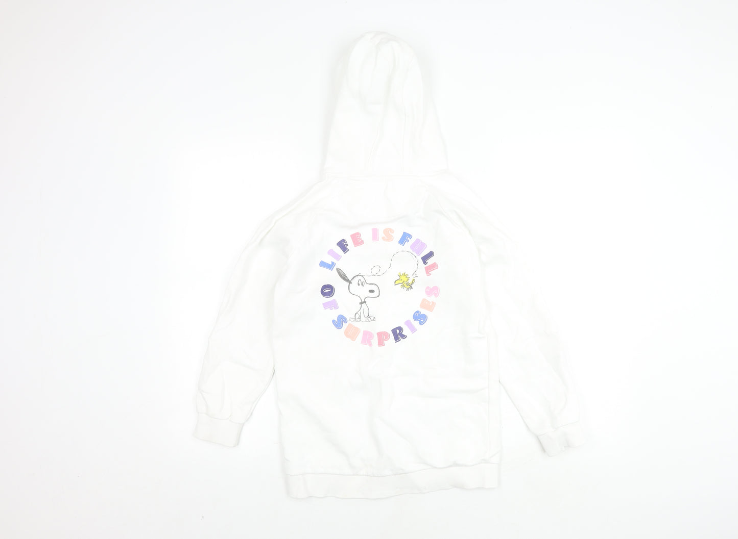 Marks and Spencer Girls White Snoopy Hoodie 9-10 Years