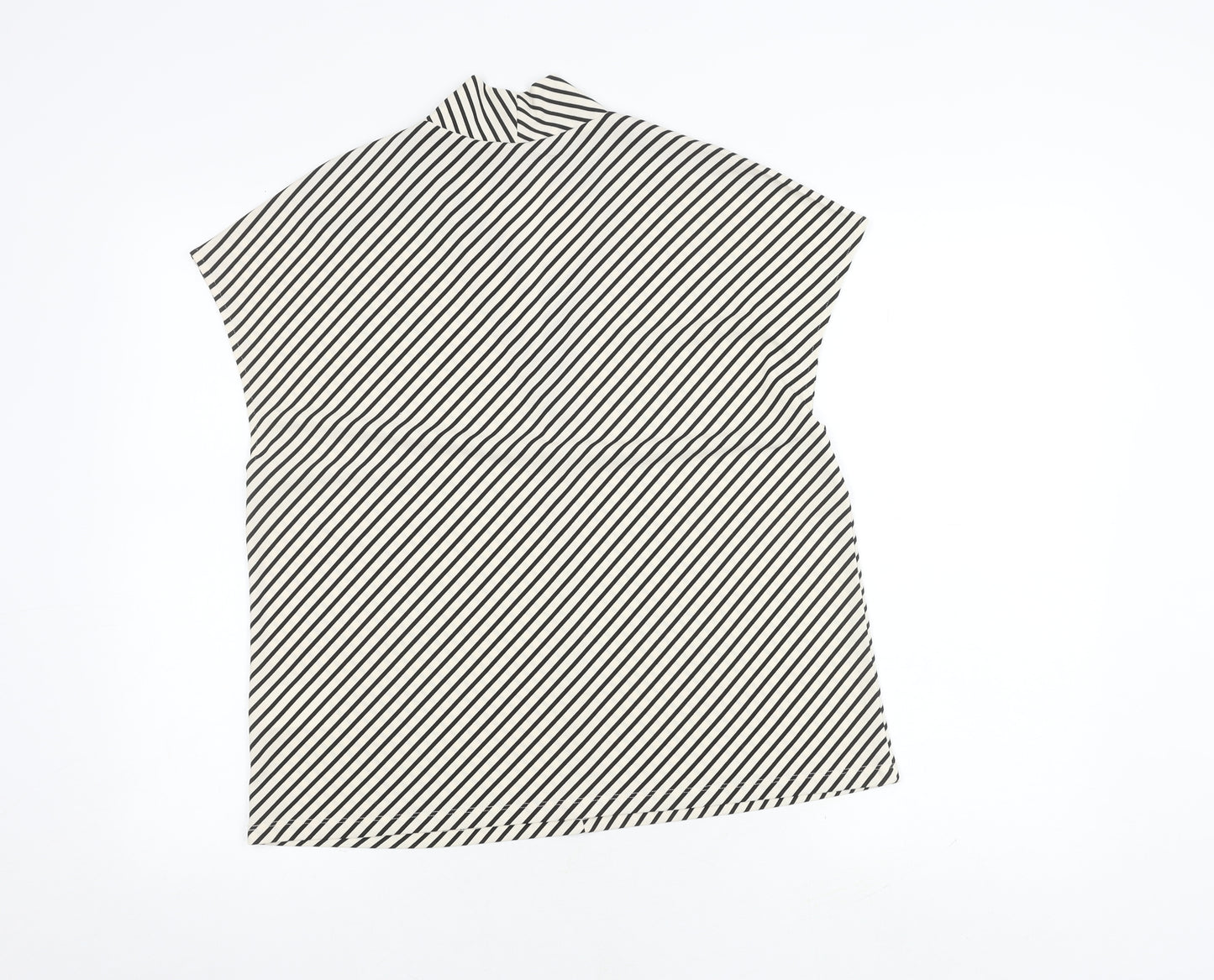 H&M Women's Black Collared Striped Top, Size 12