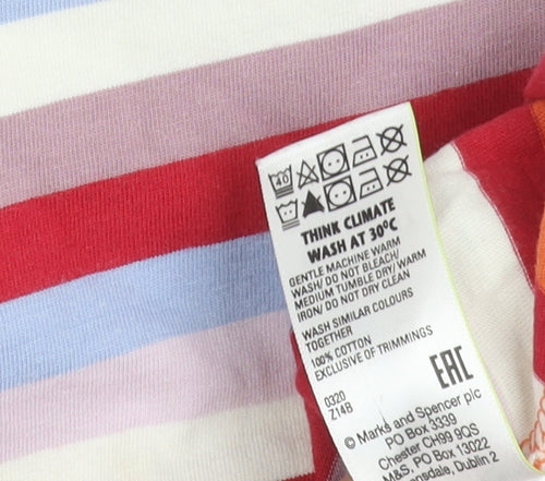 Marks and Spencer Women's Multicoloured Striped T-Shirt