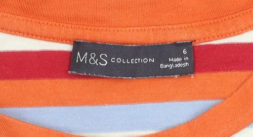 Marks and Spencer Women's Multicoloured Striped T-Shirt