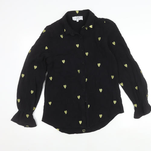 JS Millenium Women's Black Embroidered Blouse L
