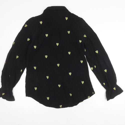 JS Millenium Women's Black Embroidered Blouse L