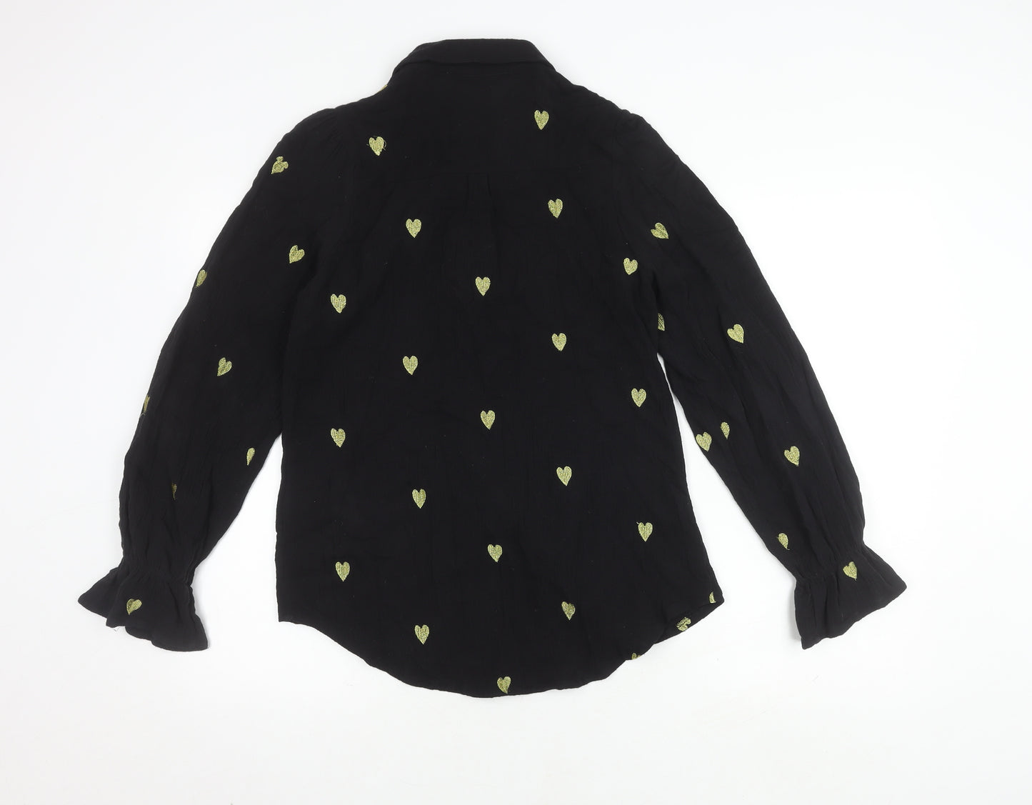 JS Millenium Women's Black Embroidered Blouse L