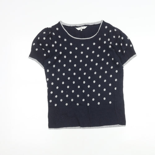 Rocha John Rocha Women's Blue Polka Dot Cropped T-Shirt