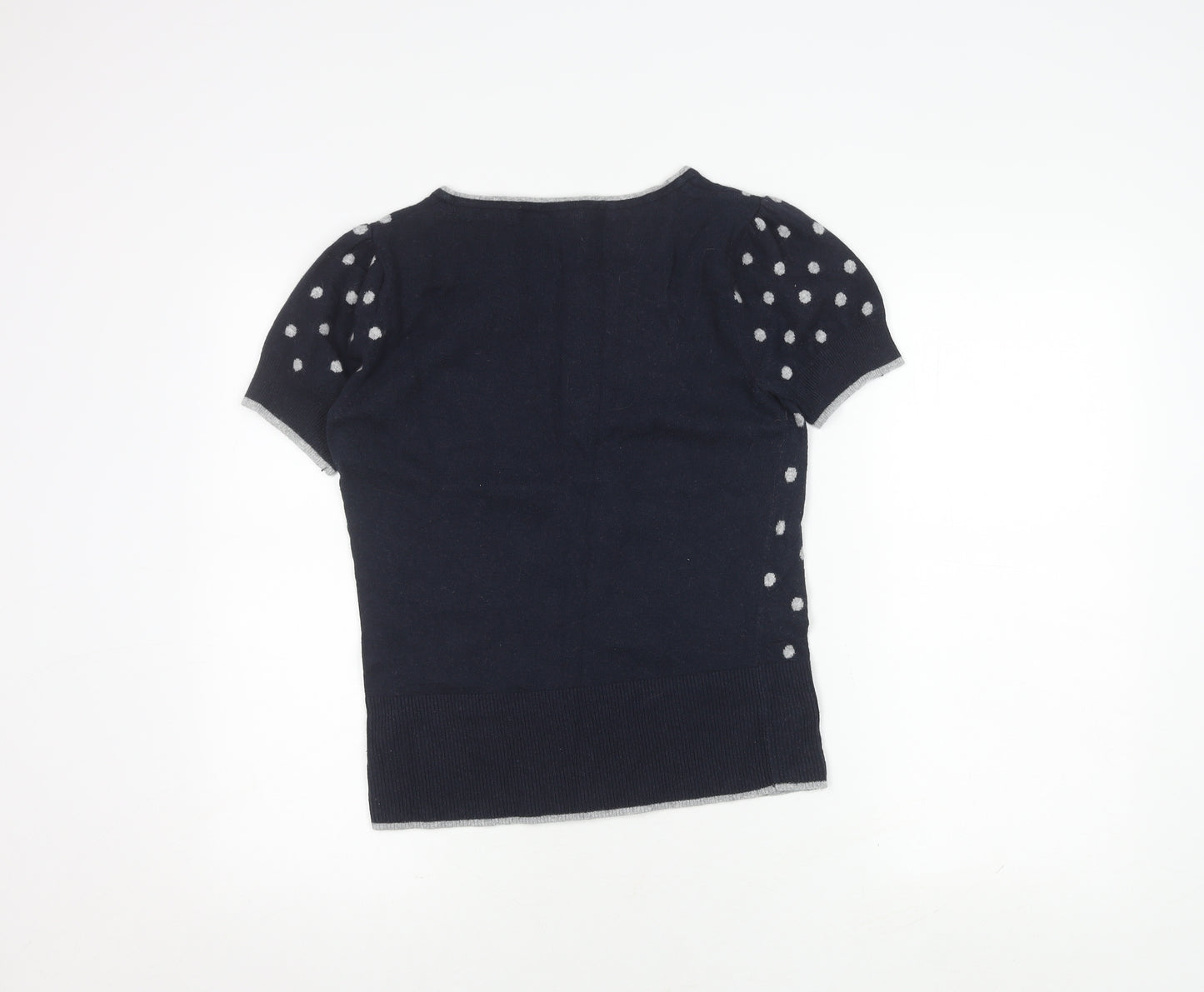 Rocha John Rocha Women's Blue Polka Dot Cropped T-Shirt