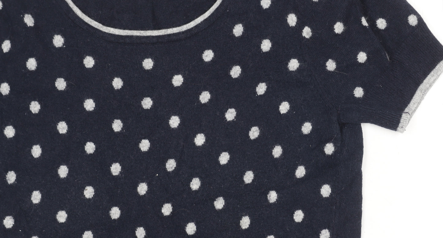 Rocha John Rocha Women's Blue Polka Dot Cropped T-Shirt