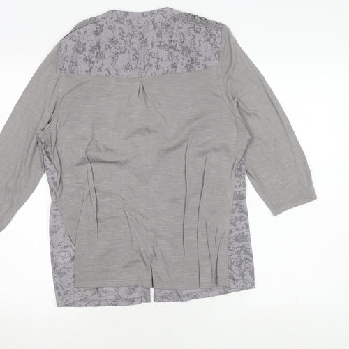 Marks and Spencer Women's Grey Button-Up Top Size 14