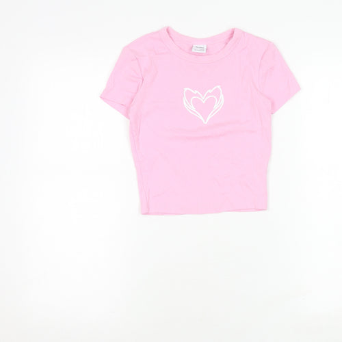Bershka Women's XS Pink T-Shirt, Casual Summer Wear