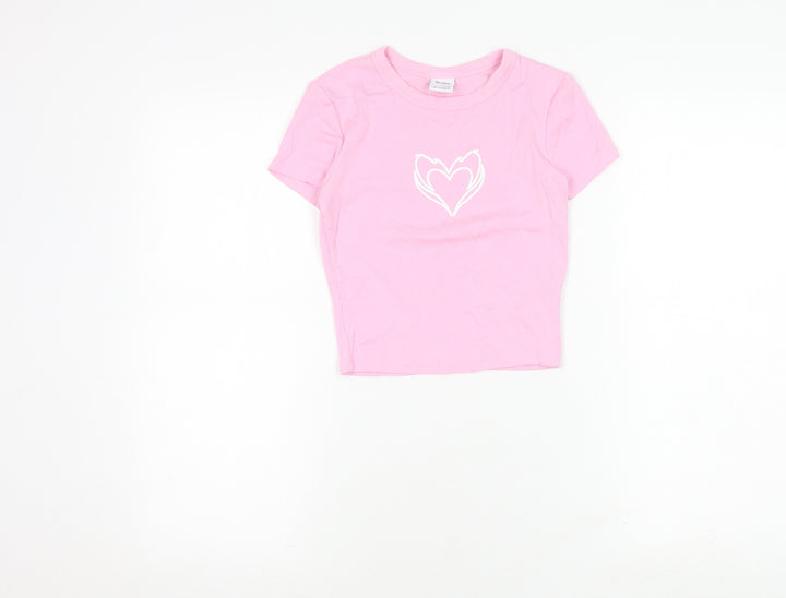 Bershka Women's XS Pink T-Shirt, Casual Summer Wear
