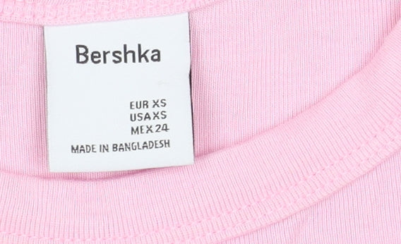 Bershka Women's XS Pink T-Shirt, Casual Summer Wear