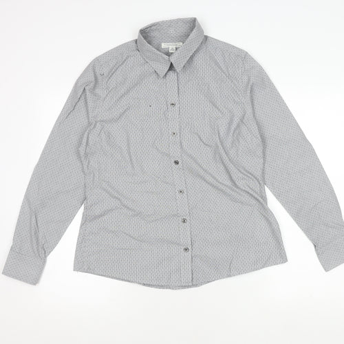 Banana Republic Men's Grey Striped Shirt, Size 12, Button-Up