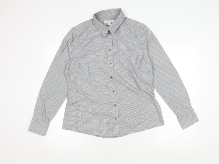 Banana Republic Men's Grey Striped Shirt, Size 12, Button-Up