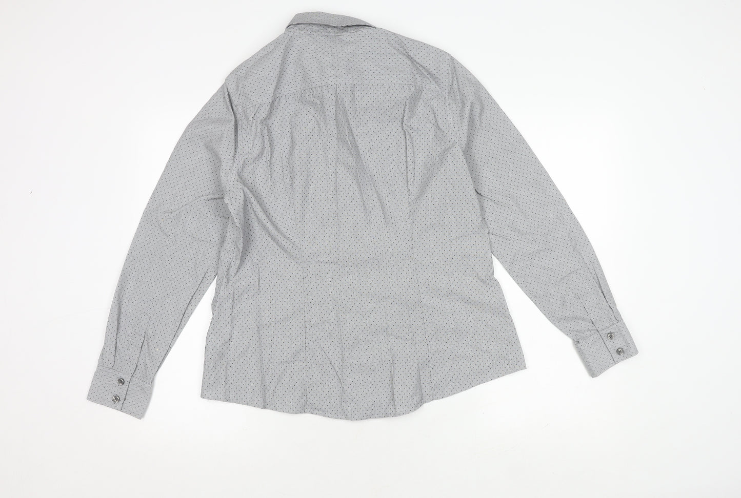 Banana Republic Men's Grey Striped Shirt, Size 12, Button-Up