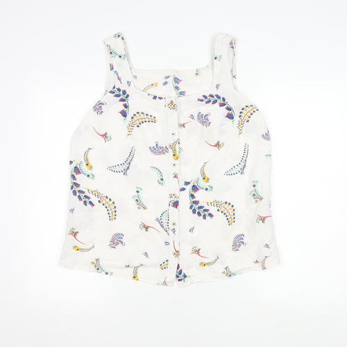 Marks and Spencer Women Ivory Floral Blouse Size 14