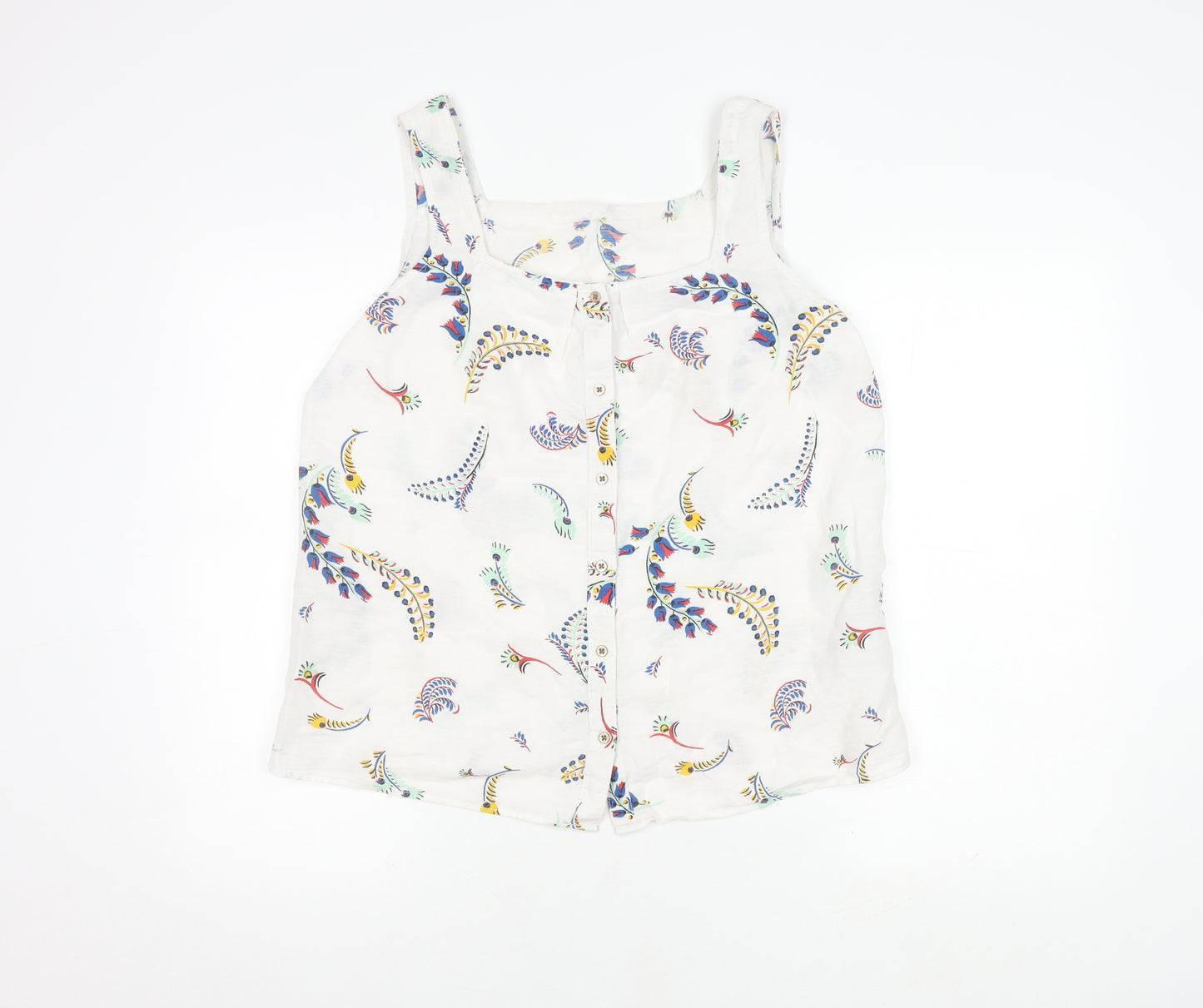 Marks and Spencer Women Ivory Floral Blouse Size 14