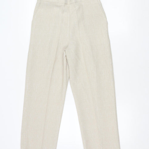 Bassini Women's Beige Trousers, Size 12, Elastic Waist