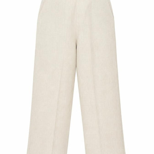 Bassini Women's Beige Trousers, Size 12, Elastic Waist
