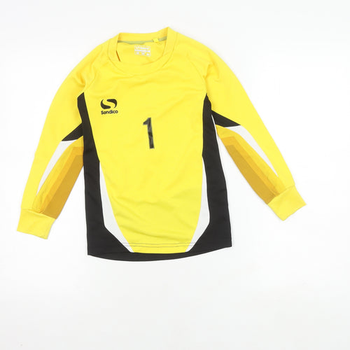 Sondico Boys Yellow Football Jersey, Colourblock, 7-8 Years