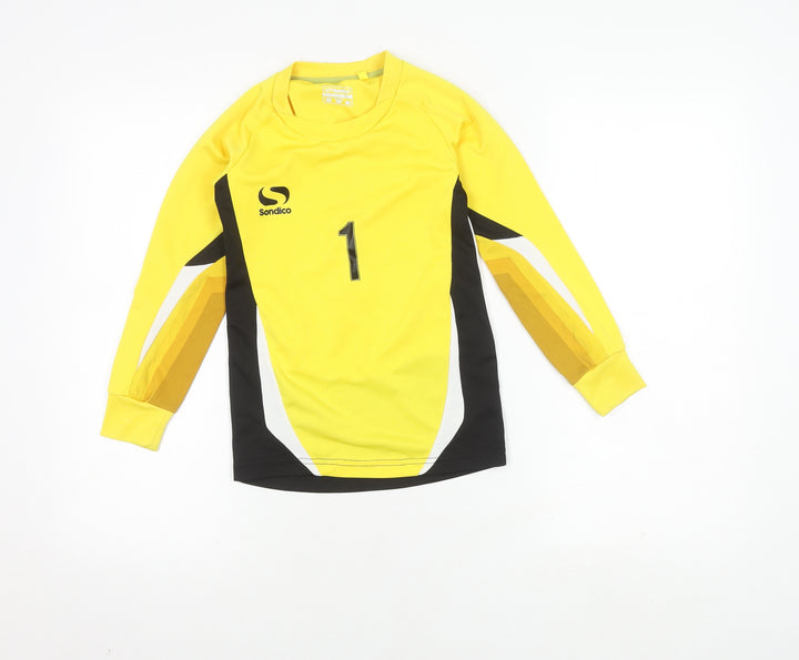 Sondico Boys Yellow Football Jersey, Colourblock, 7-8 Years