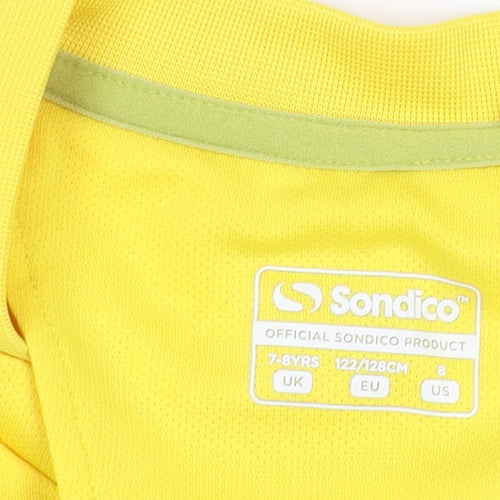 Sondico Boys Yellow Football Jersey, Colourblock, 7-8 Years