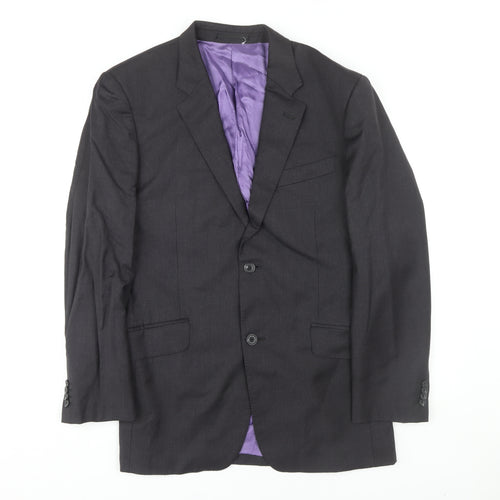 T.M. Lewin Men's Grey Wool Blazer, Size 40R Formal Style