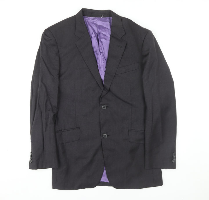 T.M. Lewin Men's Grey Wool Blazer, Size 40R Formal Style