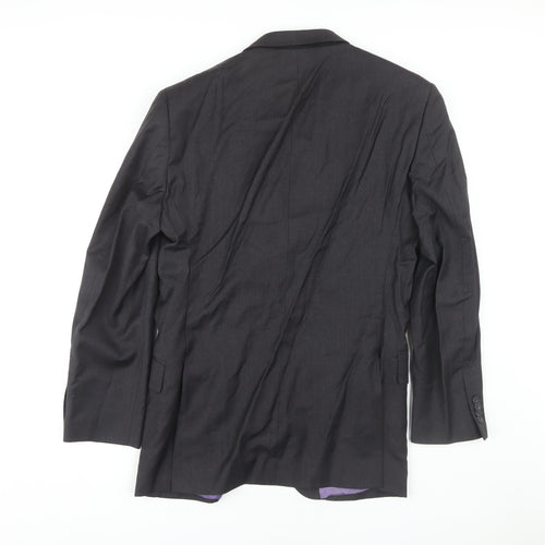T.M. Lewin Men's Grey Wool Blazer, Size 40R Formal Style