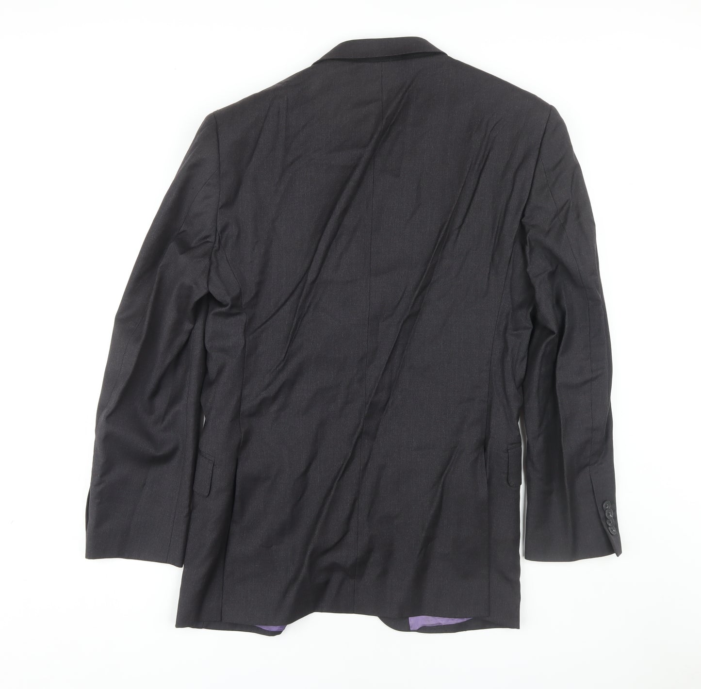T.M. Lewin Men's Grey Wool Blazer, Size 40R Formal Style