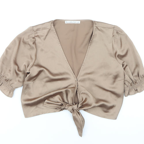 Abercrombie & Fitch Women's Beige Wrap Blouse - Size S