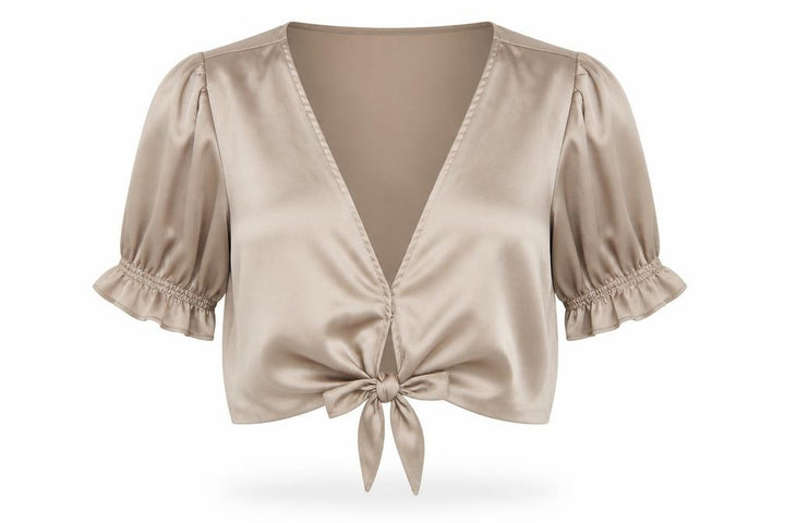 Abercrombie & Fitch Women's Beige Wrap Blouse - Size S