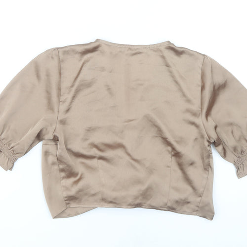 Abercrombie & Fitch Women's Beige Wrap Blouse - Size S