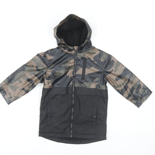 Firetrap Boys Grey Hooded Camouflage Jacket 3-4 Years