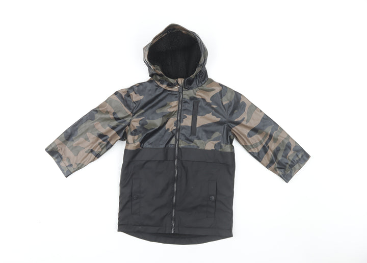 Firetrap Boys Grey Hooded Camouflage Jacket 3-4 Years
