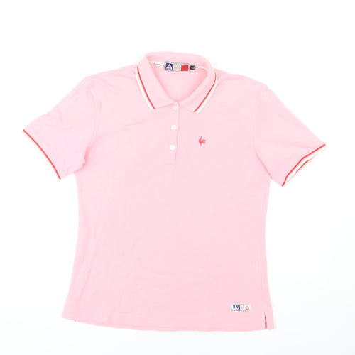 Le Coq Sportif Women's Pink Polo Shirt XL