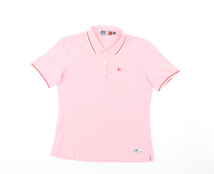 Le Coq Sportif Women's Pink Polo Shirt XL
