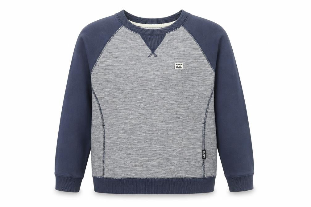 Front view of Billabong unisex grey sweatshirt, size 12, casual style