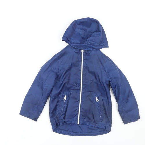 DKNY Boys Blue Basic Jacket, Hooded, Size 5 Years