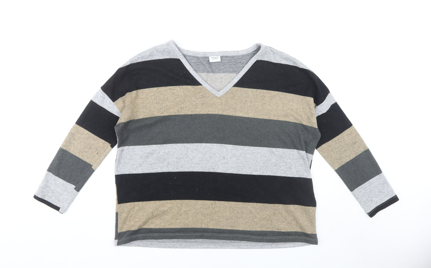 Jacqueline de Yong Women's V-Neck Striped Top, L